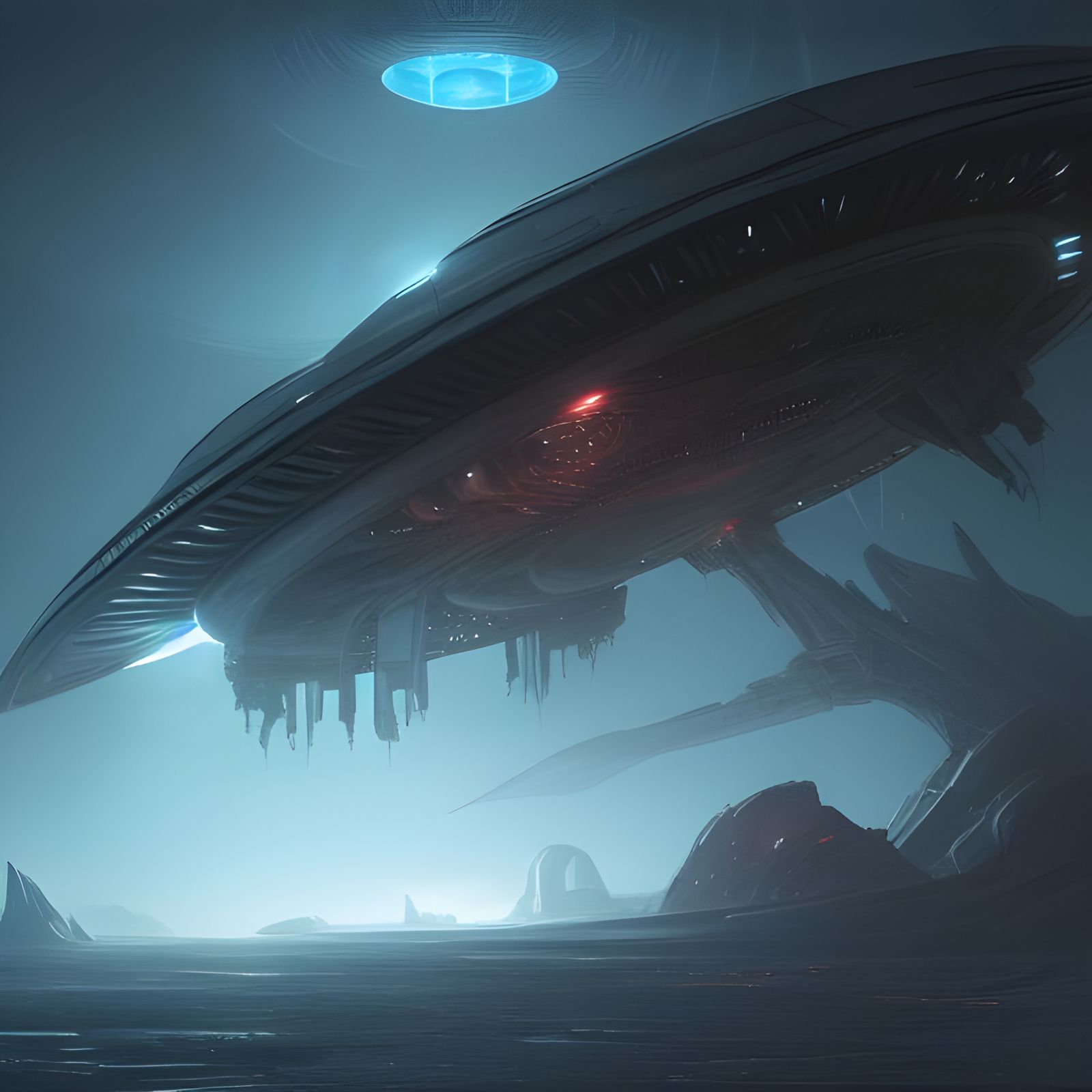 Alien Spaceship Concept Art in 8K Resolution