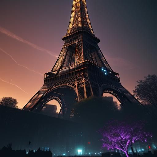 Eiffel Tower Shines in Dreamlike Cityscape
