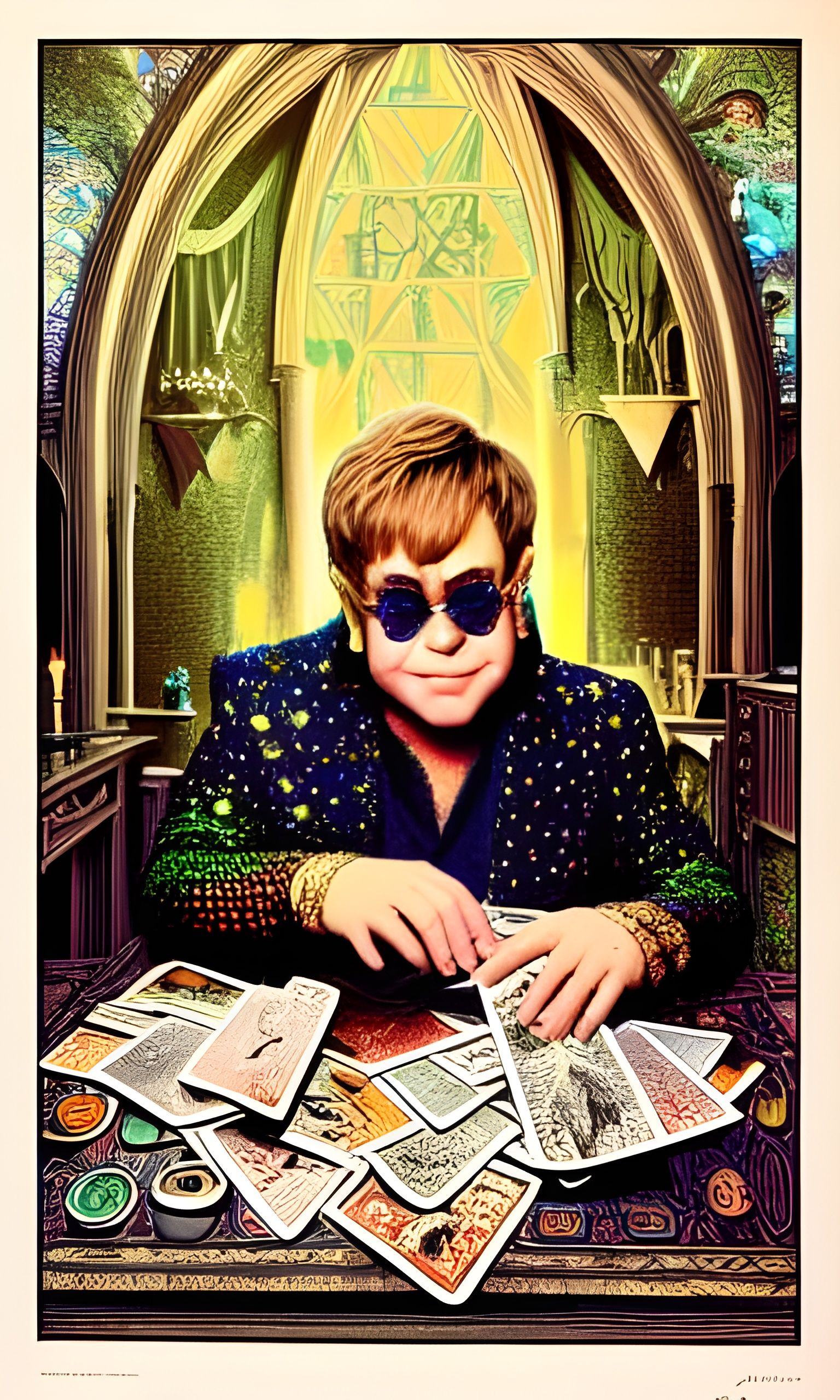 Elton John Tarot Reading, Mystical Photoillustration
