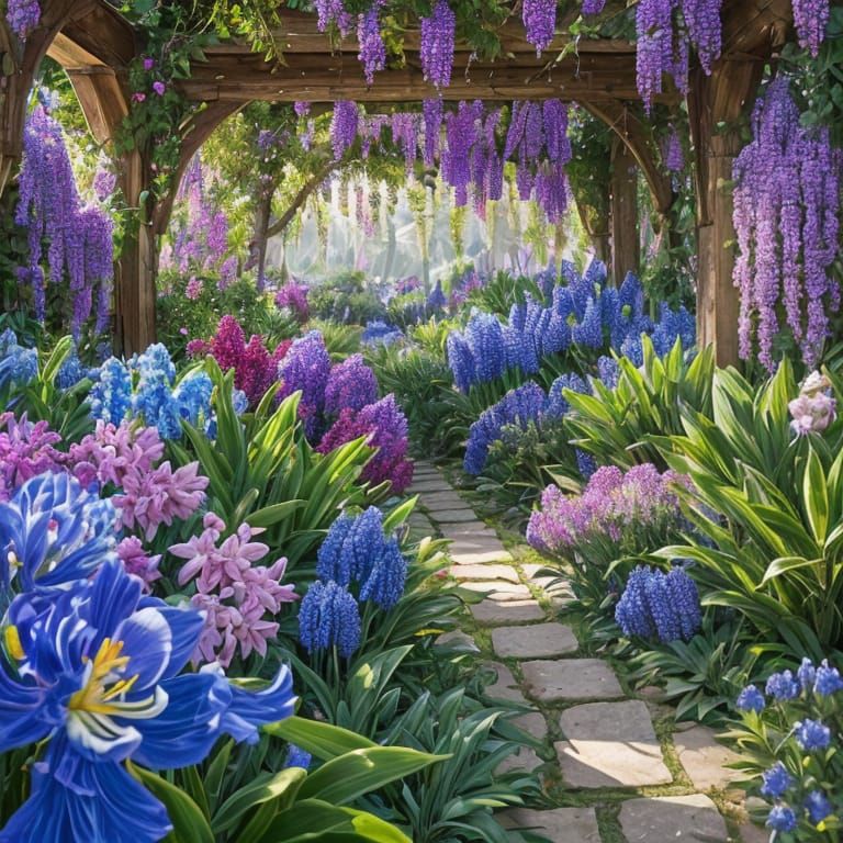 Detailed Hydrogenas and Hyacinths Artwork