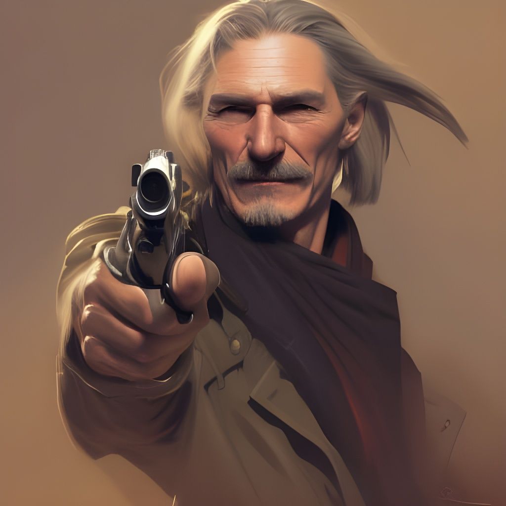 Revolver Ocelot Portrait in Detailed Digital Art