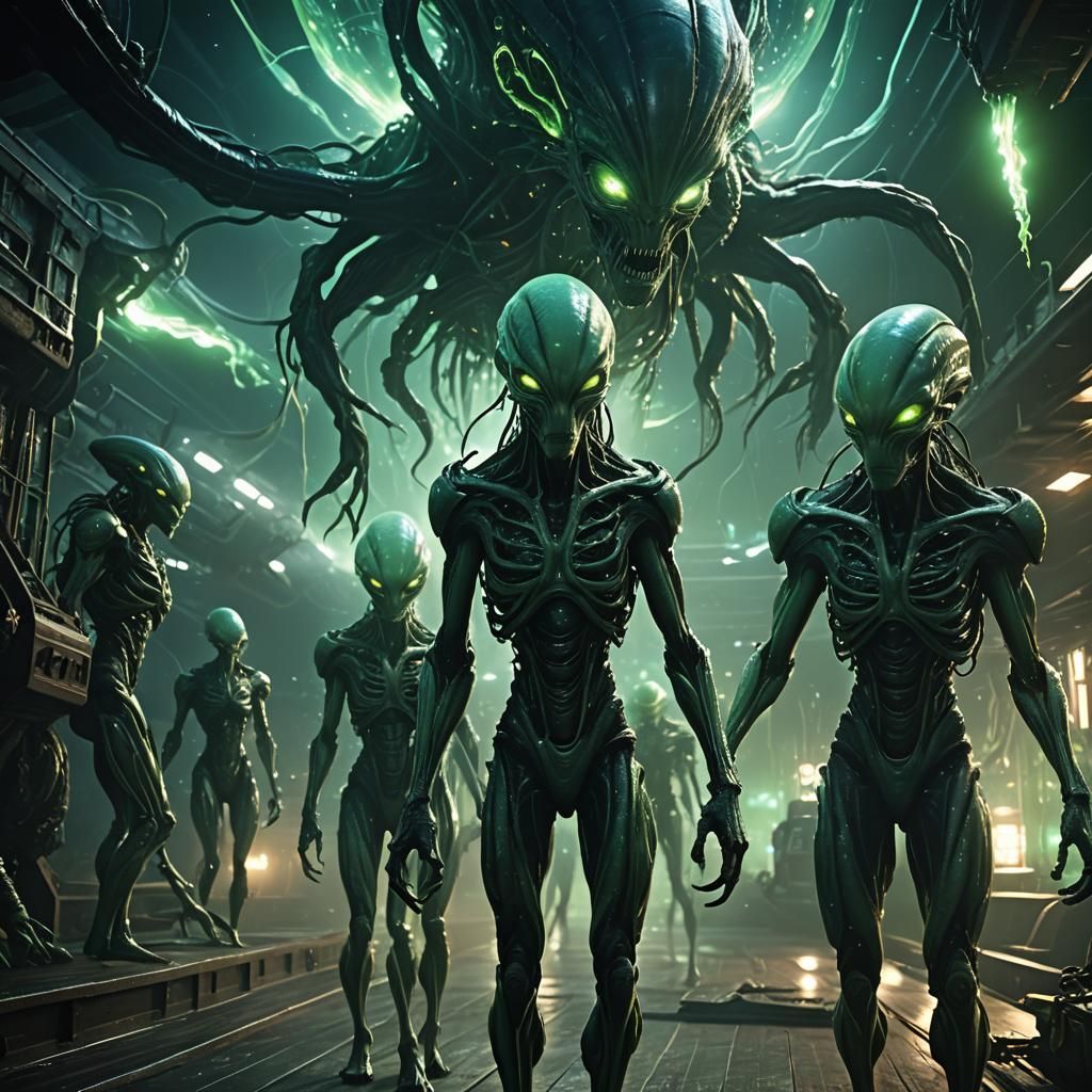 Giant Bioluminescent Aliens Invade Ship: Sci-Fi Horror