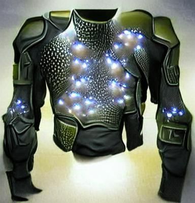 Futuristic Glowing Body Armor Made of Stars