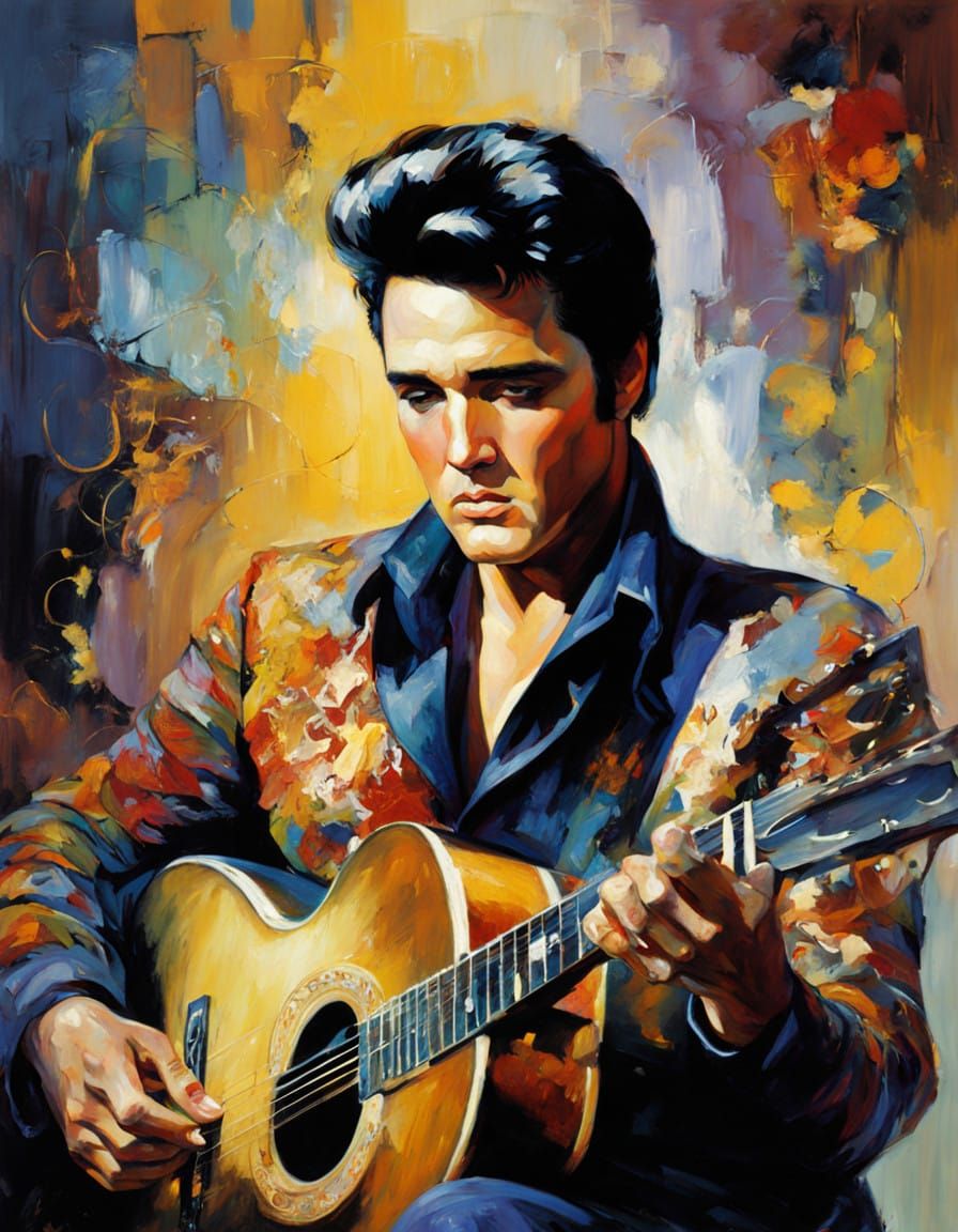 Surrealist Portrait of Elvis Presley Unravels Beneath the Su...