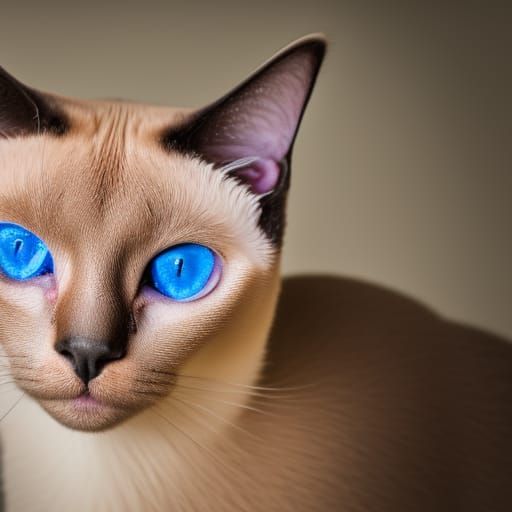 Siamese cat with vibrant sapphire blue eyes