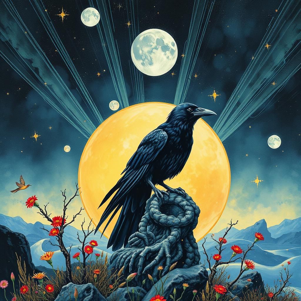 Surreal Inner Void Search in Alcohol Ink Style