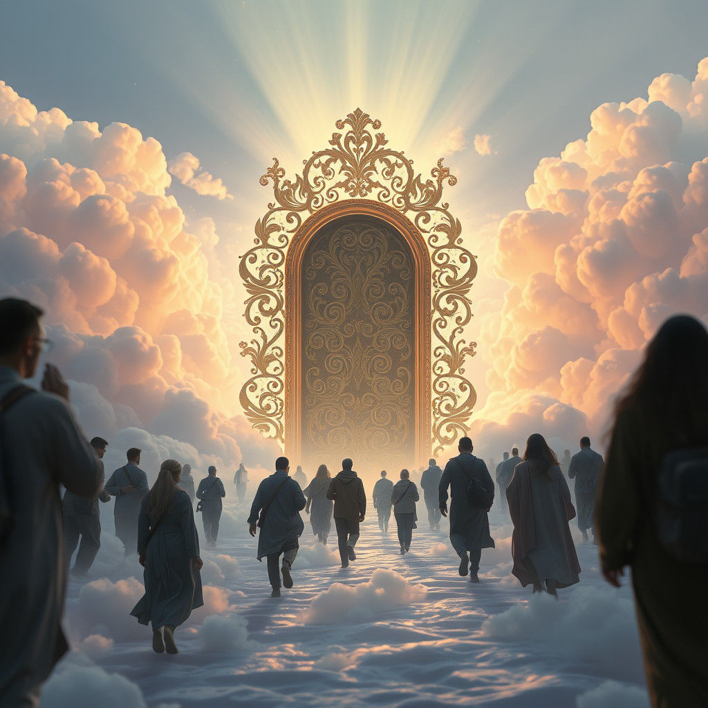 Luminous Doorway in Pearl Clouds, Concept Art