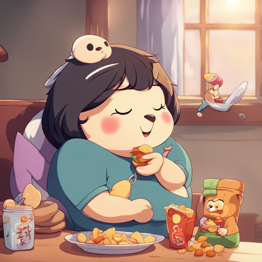 Charming Song Character Enjoying a Snack