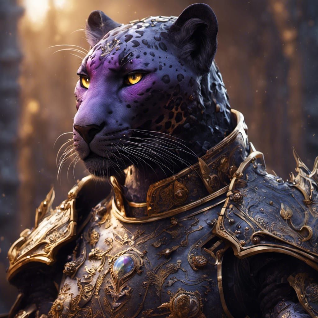 Armored Leopard in Dark Fantasy Style