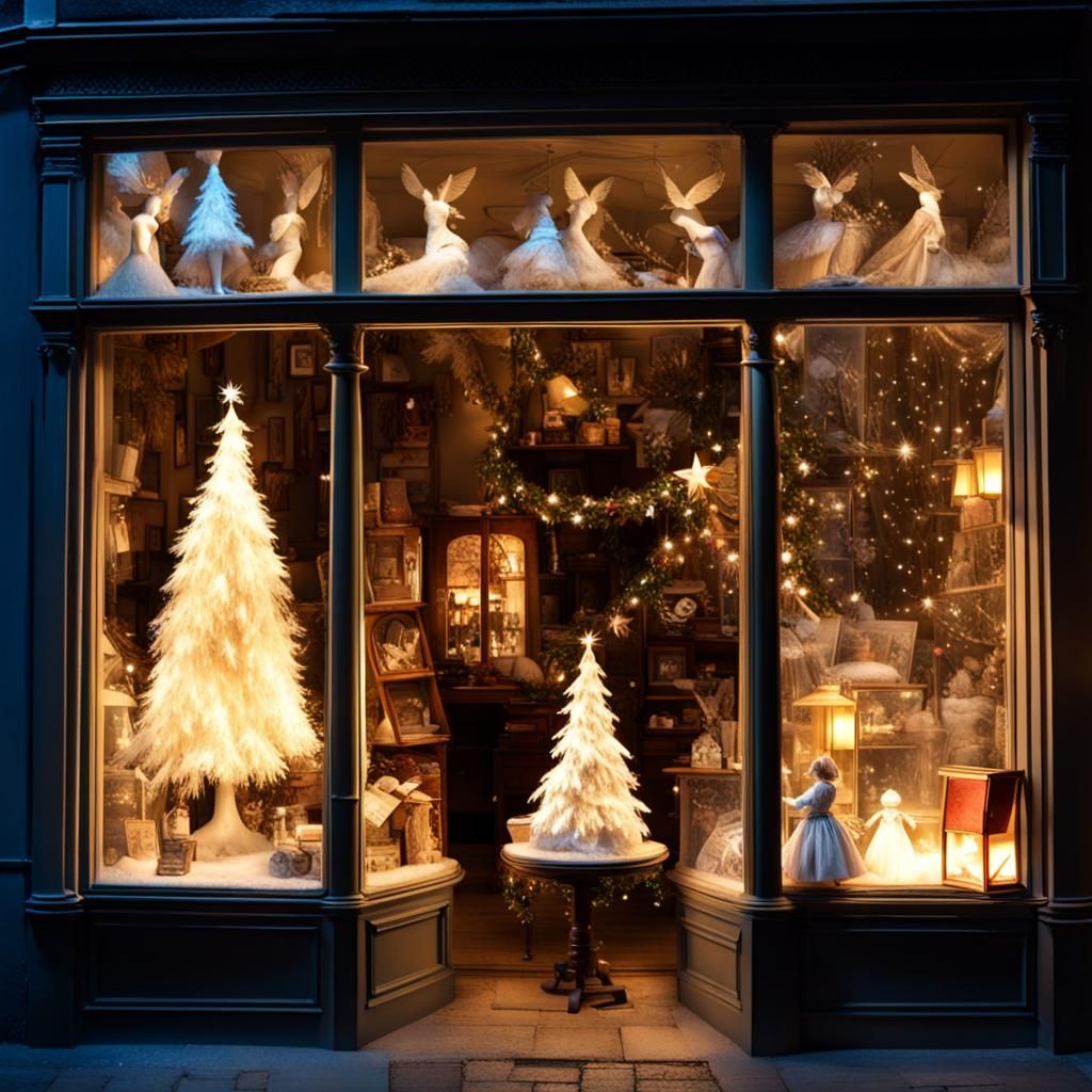 Victorian Christmas Window with Magical Light
