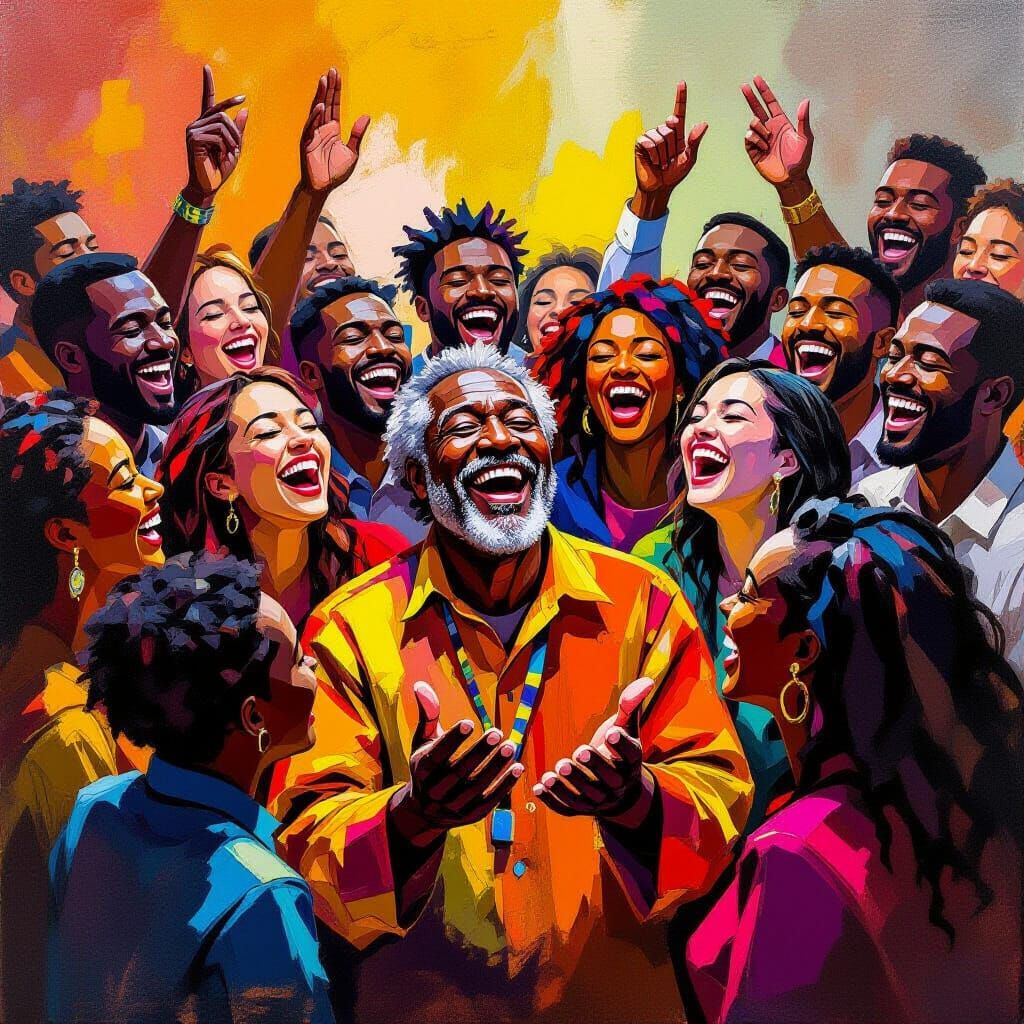 Joyful Gathering: African Storyteller Inspires Diverse Crowd