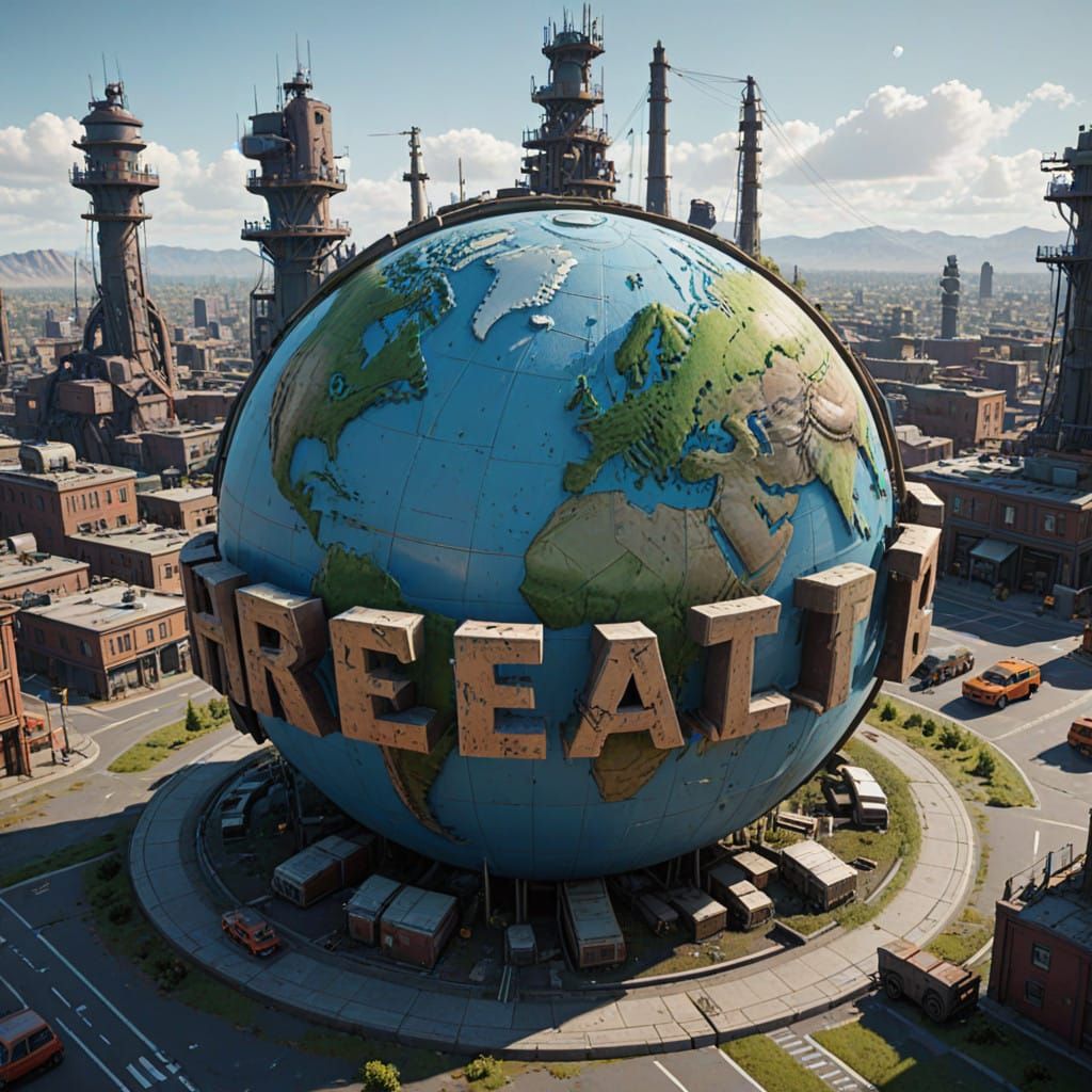 EARTH IN STARK, DISTRESSED BEAUTY AS 3D PAINTING