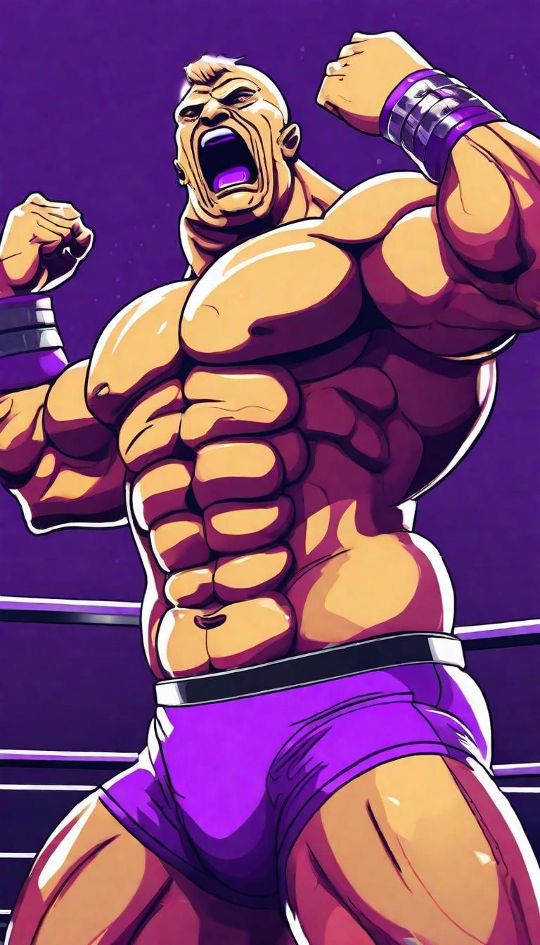 Cybernetic Wrestler Celebrates Championship Victory