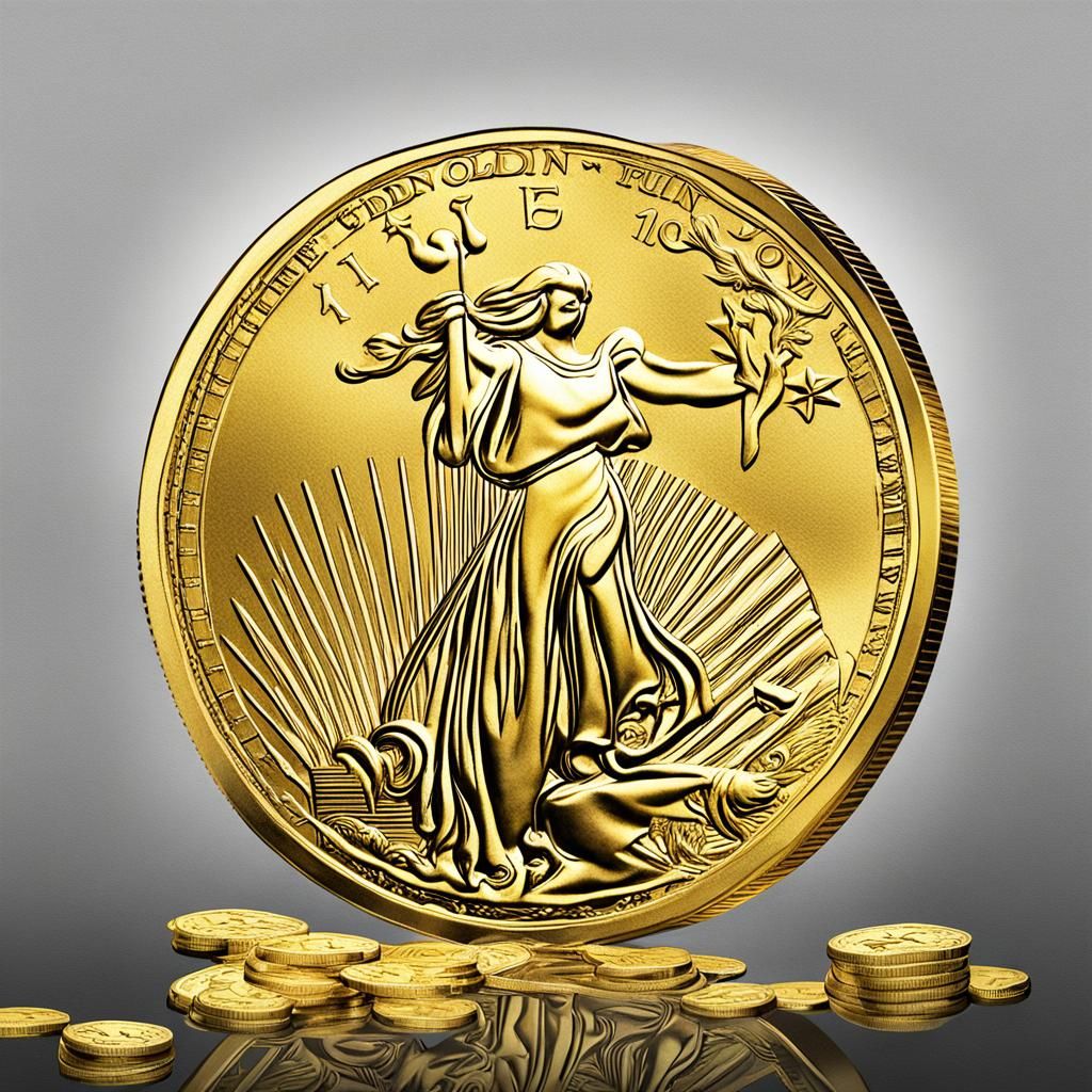 Gleaming Golden Coin Close-Up