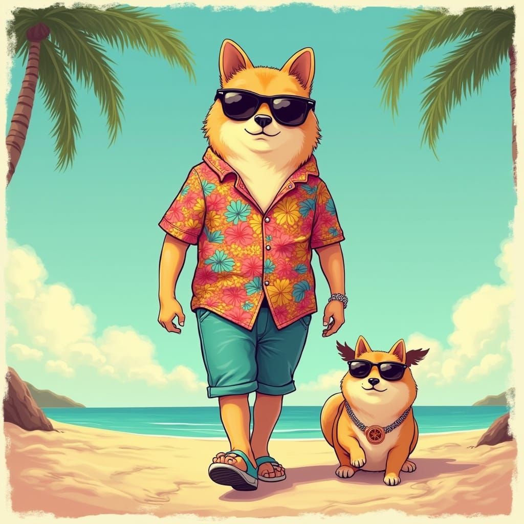 Pepe Strolls Through a Vibrant Retro Miami Beach Scene