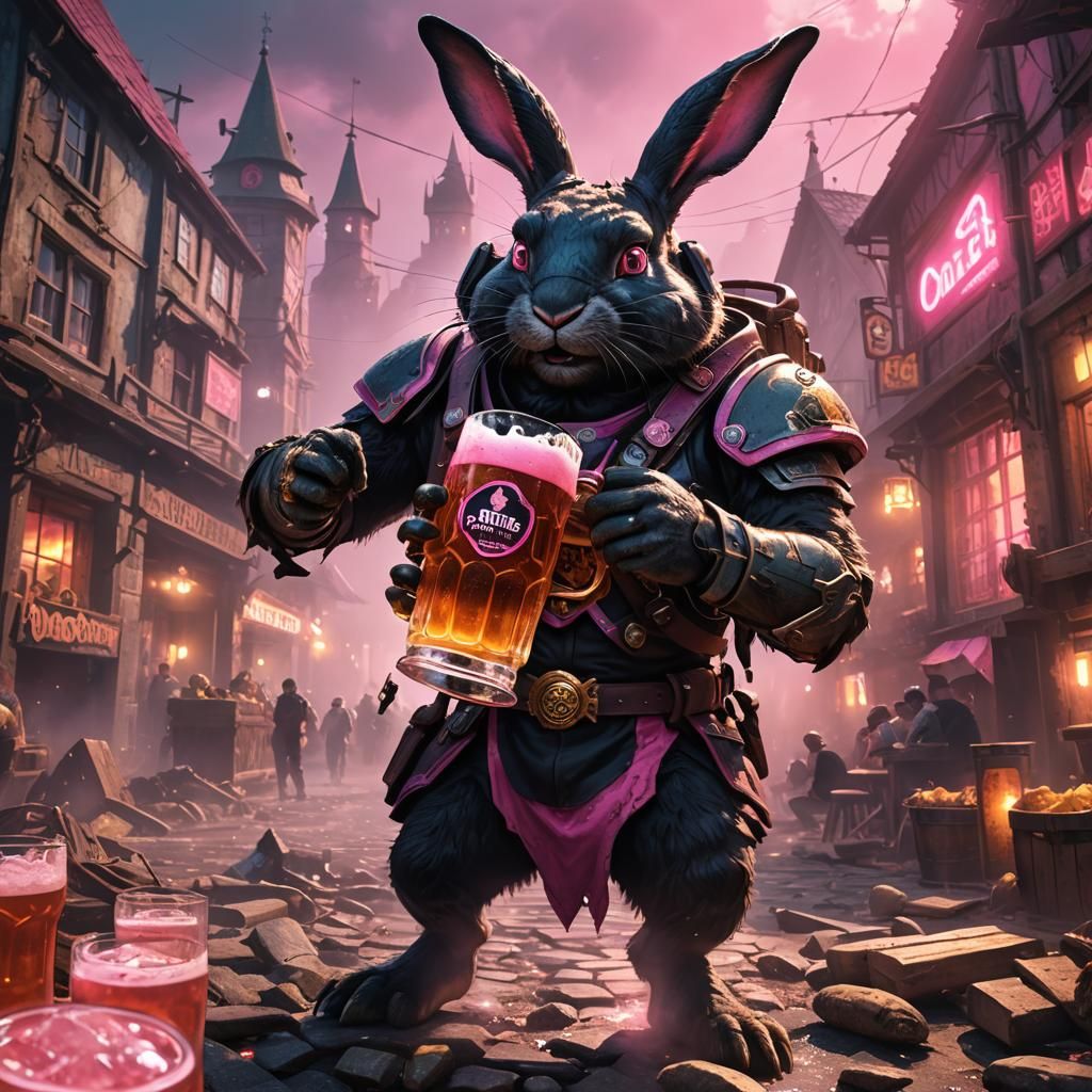 Oktoberfest in Ruined City: Sci-Fi Concept Art