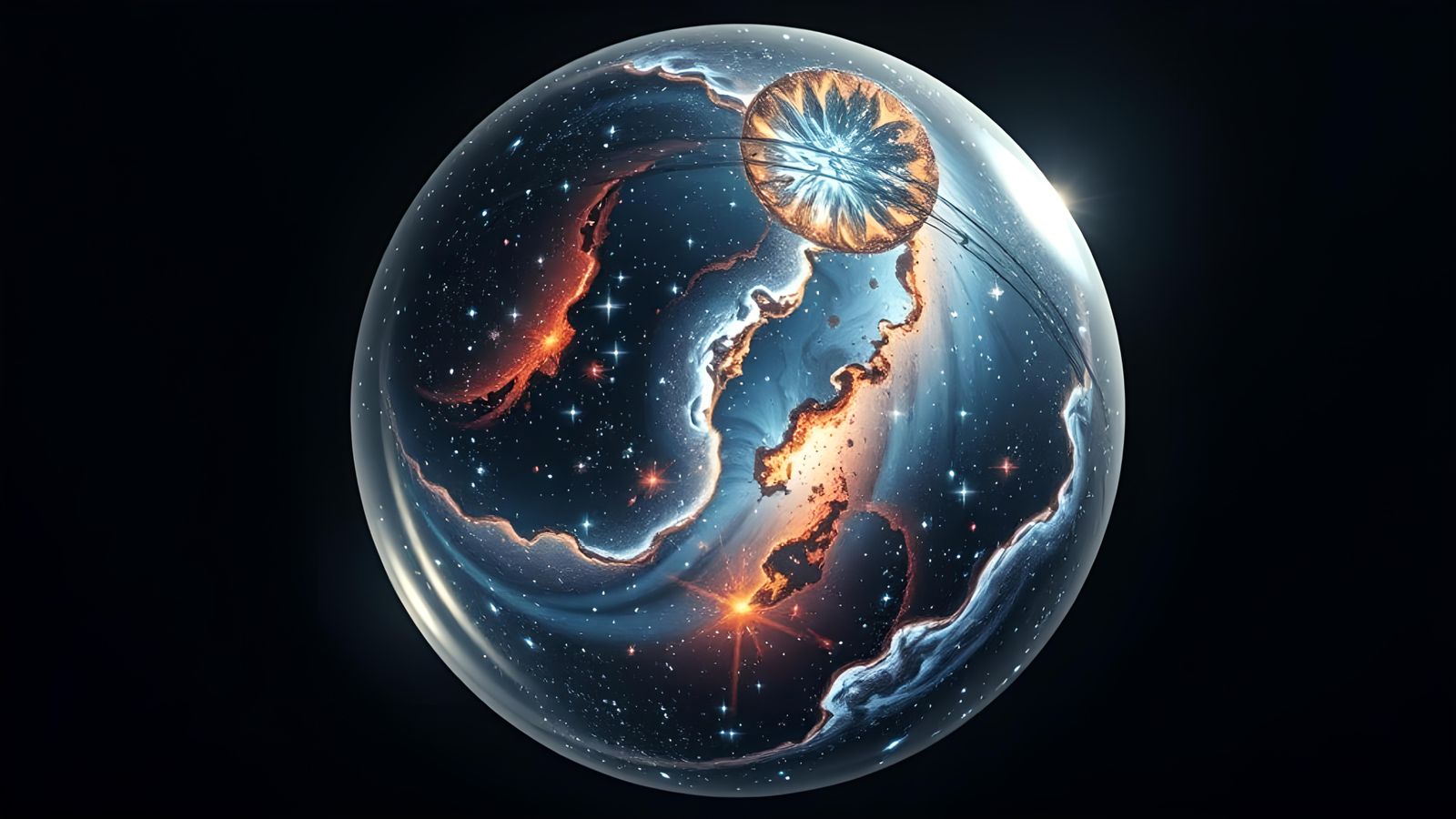 Universe in Glass Sphere: Hyper-Detailed Sci-Fi Art