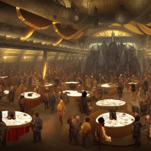 Dnd Airship Banquet Hall: Adventurers' Feast