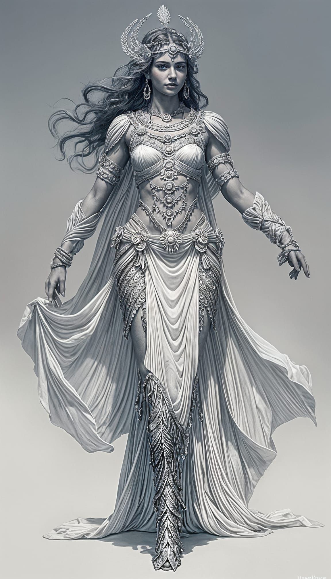 Cyborg Goddess in Classical Pose