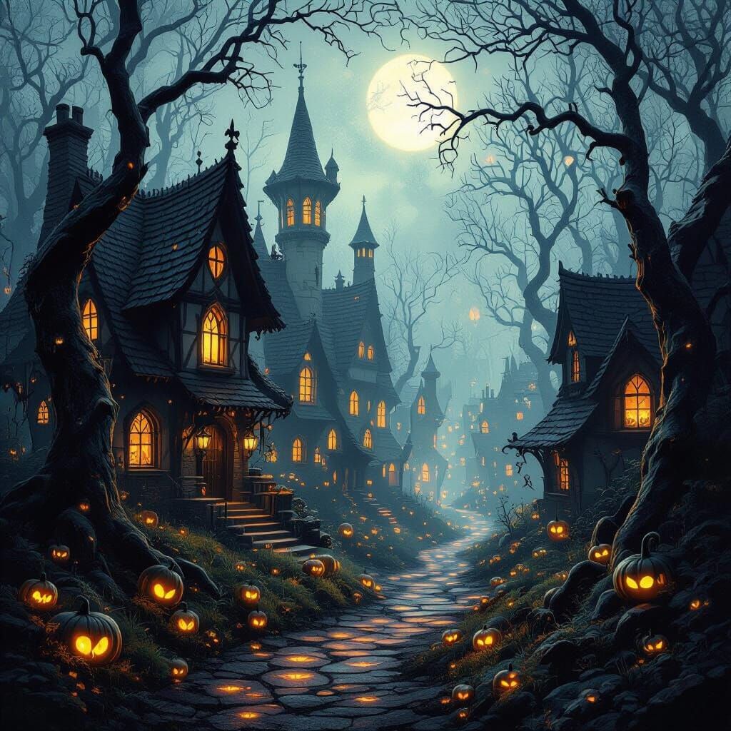 Gothic Fairytale Forest With Glowing Eyes and Ethereal Light