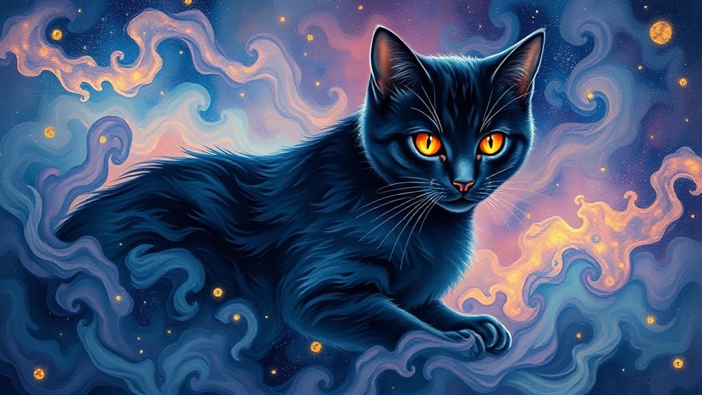Feline Goddess in Dreamy Artistic Style