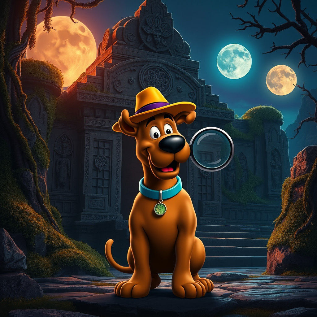 Scooby Doo, Detective, Fantasy Matte Painting