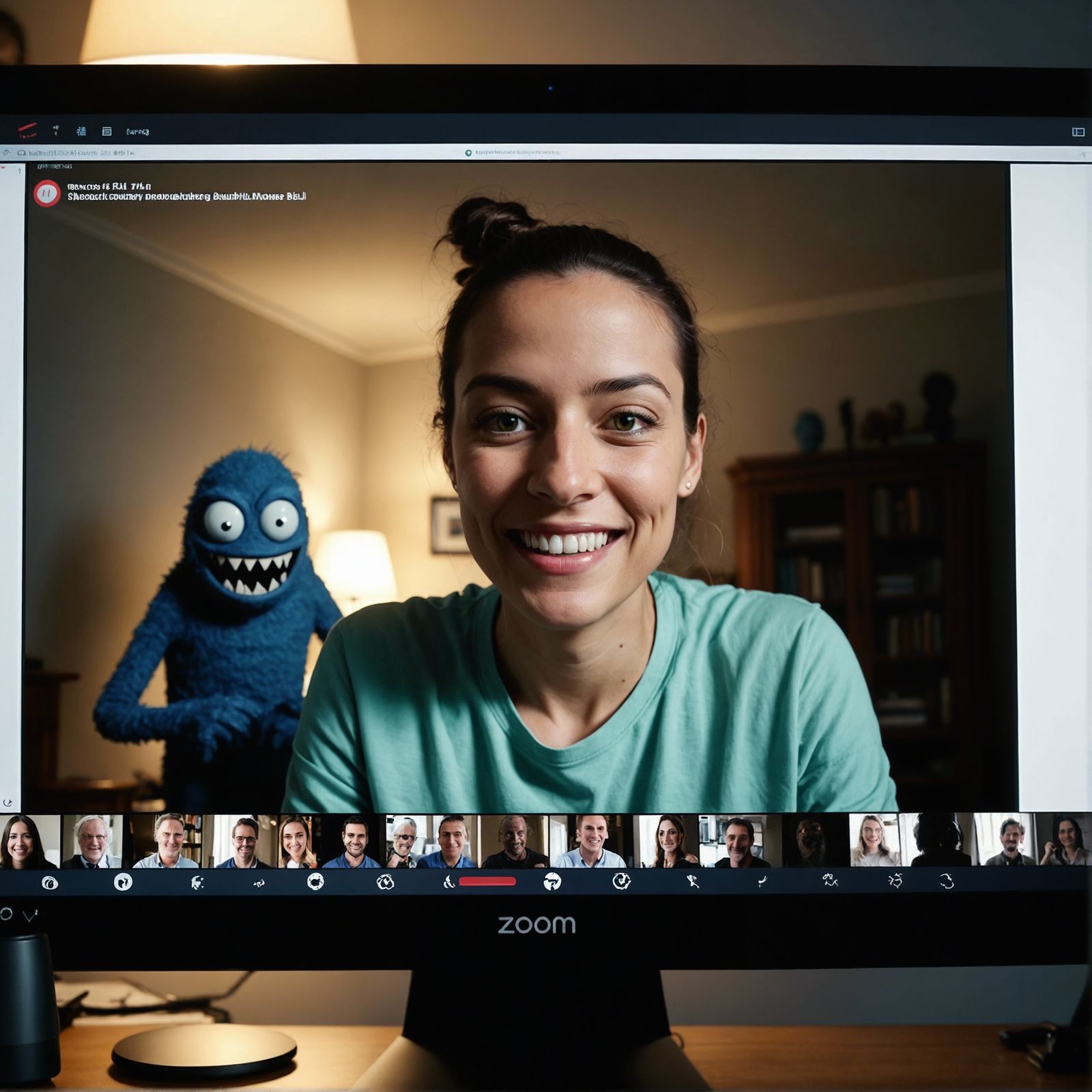 Horror Lurks Behind a Smiling Face on Zoom