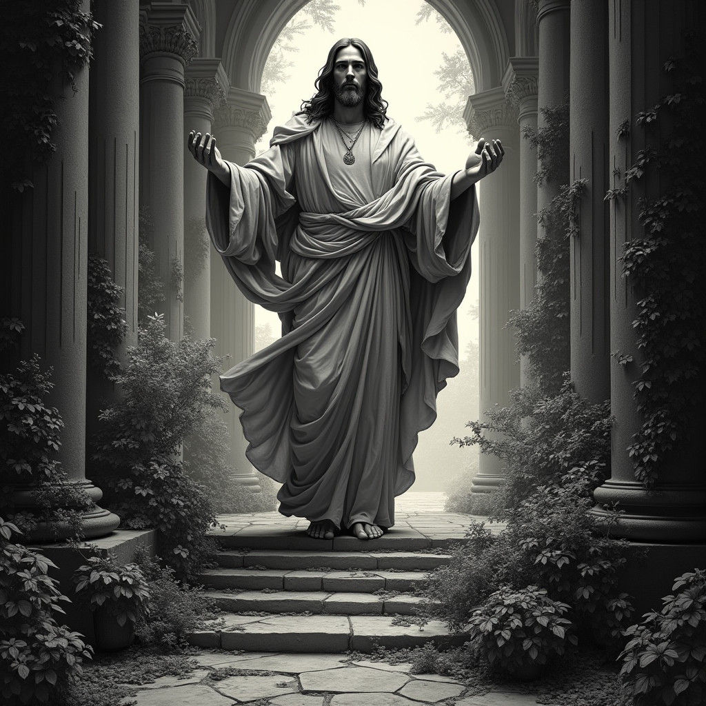 Detailed Matte Painting of Jesus Christ