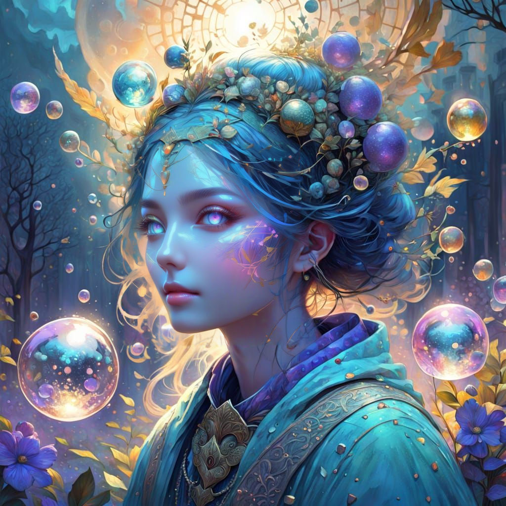 Ethereal Goddess in Vibrant Fantasy Realm