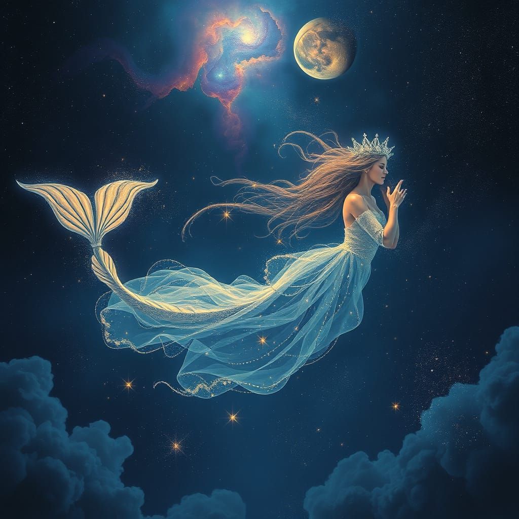 Celestial Siren Drifting Through the Cosmos