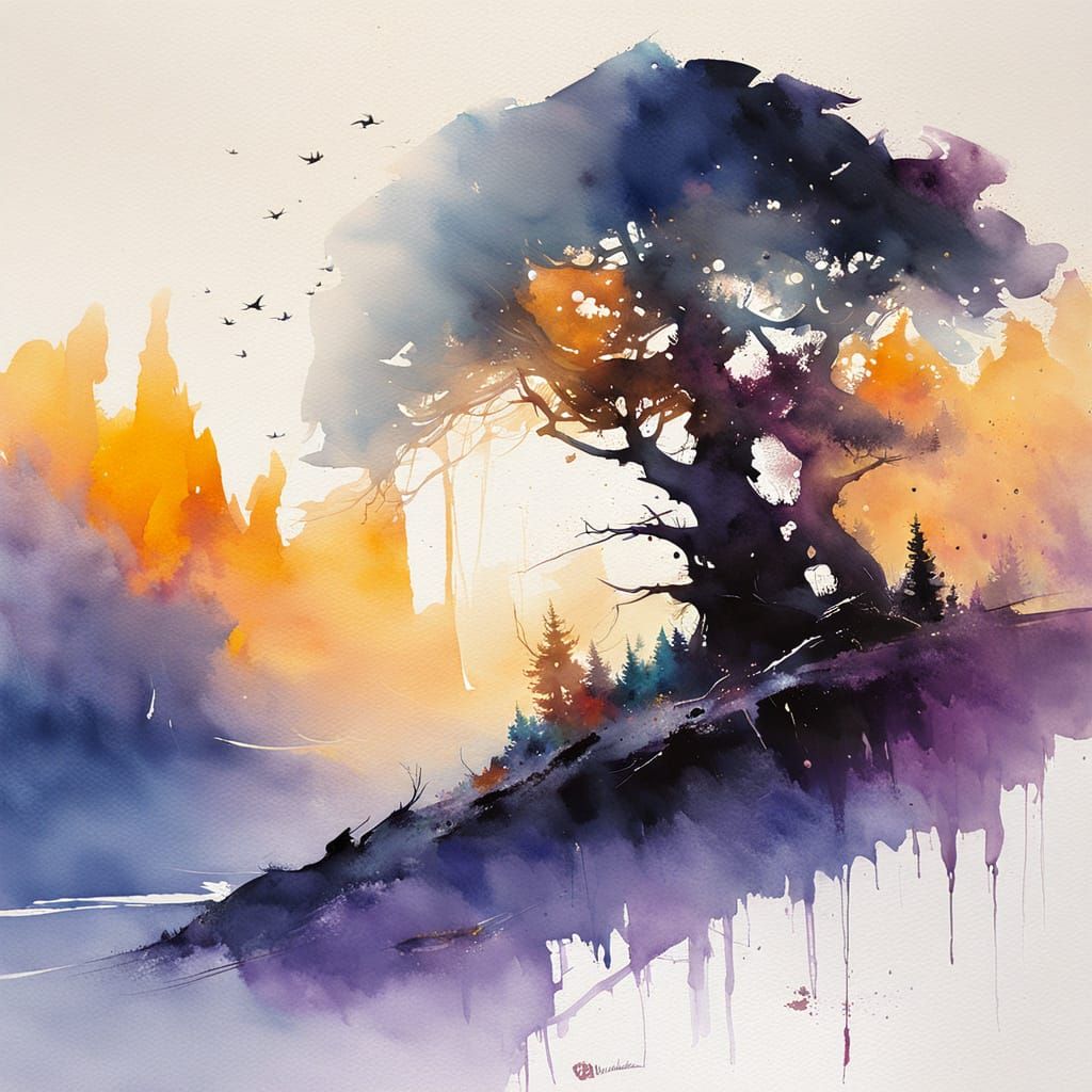 Eldritch Forest in Watercolor Style