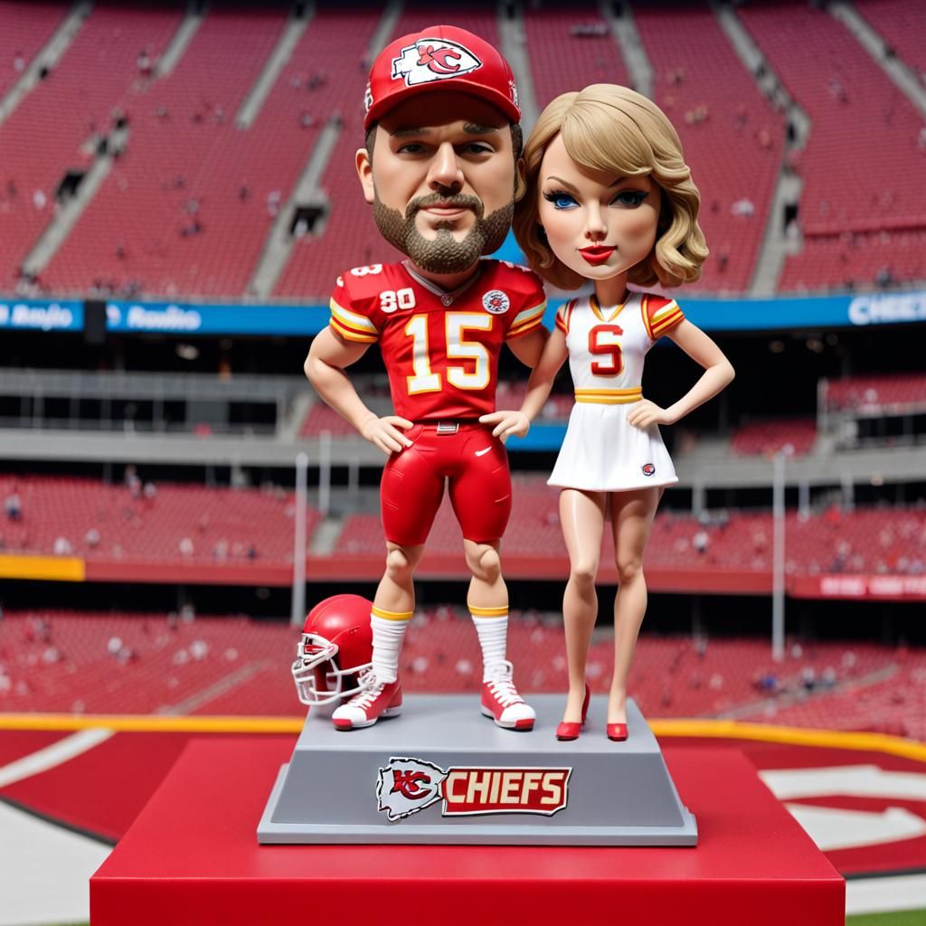 Taylor Swift and Travis Kelsey Bobbleheads