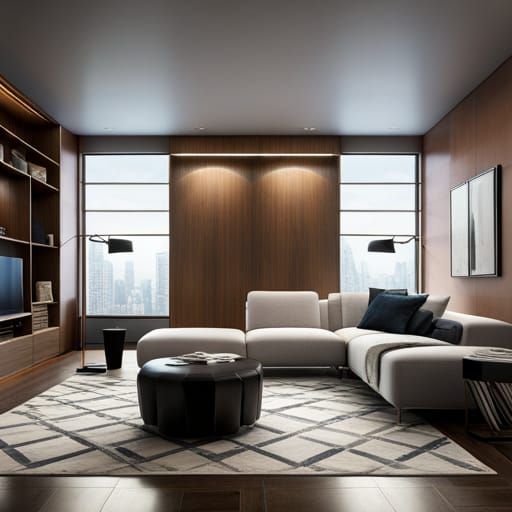 Ultra realistic, modern and pragmatic interior color combo design