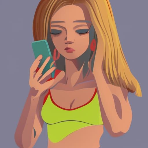 Beautiful Teenage Girl Portrait in Hyperdetailed Style