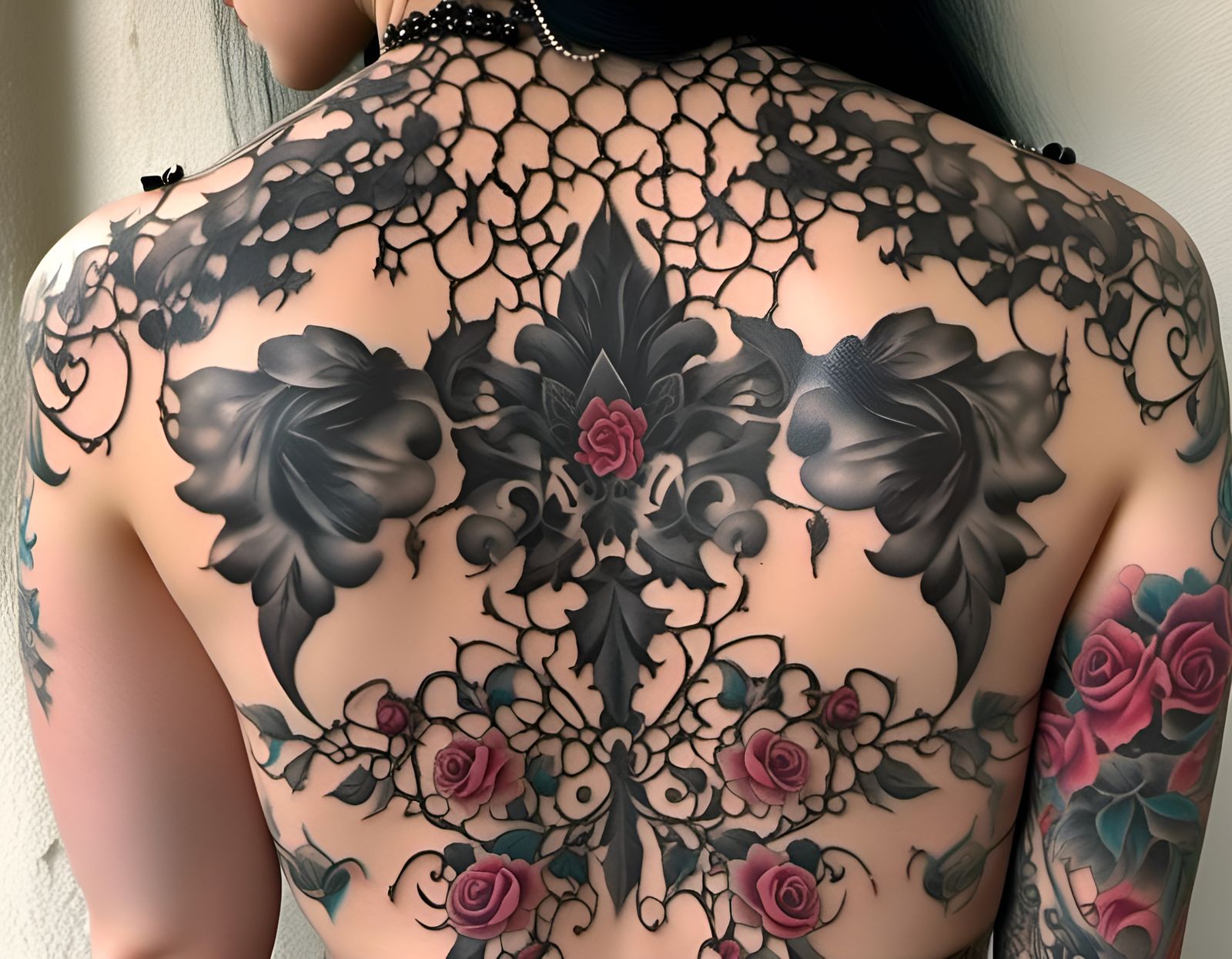 Gothic Pinup Girl Back Tattoos (Continued)