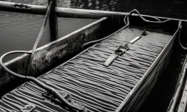 Sinister Gothic Coffin Scene in Black and White