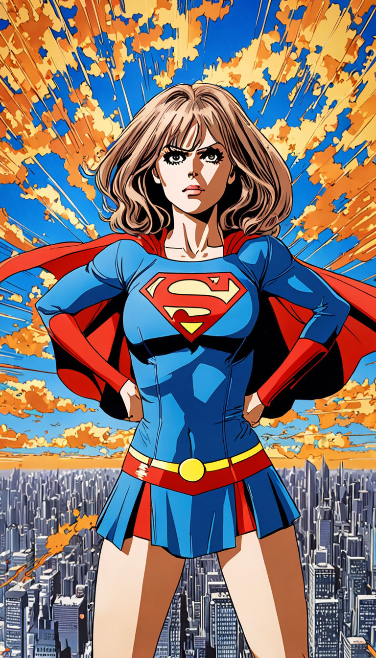 80's Anime Supergirl with Retro Vibes