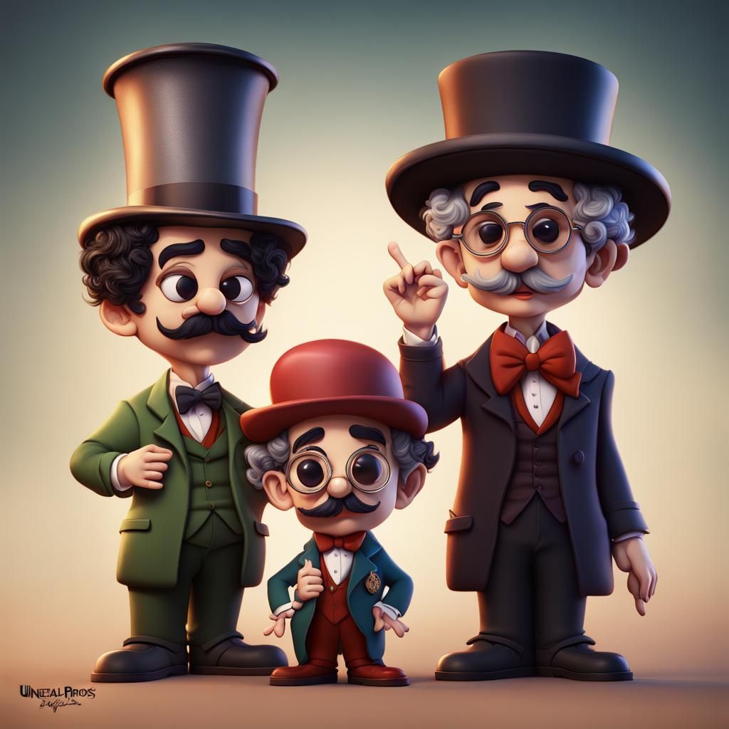 Chibi Marx Brothers: Detailed Matte Painting