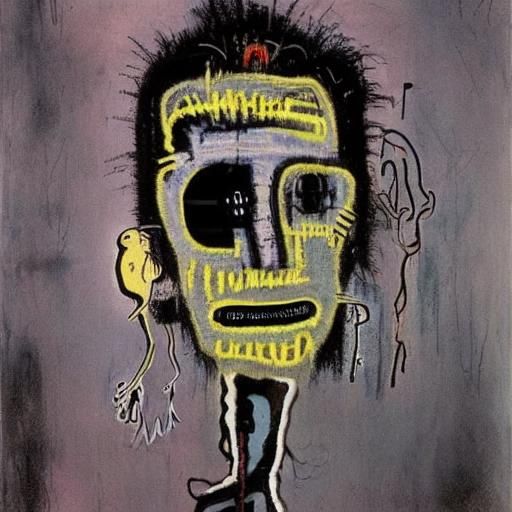 Frankenstein Portrait in Basquiat and Dali Style