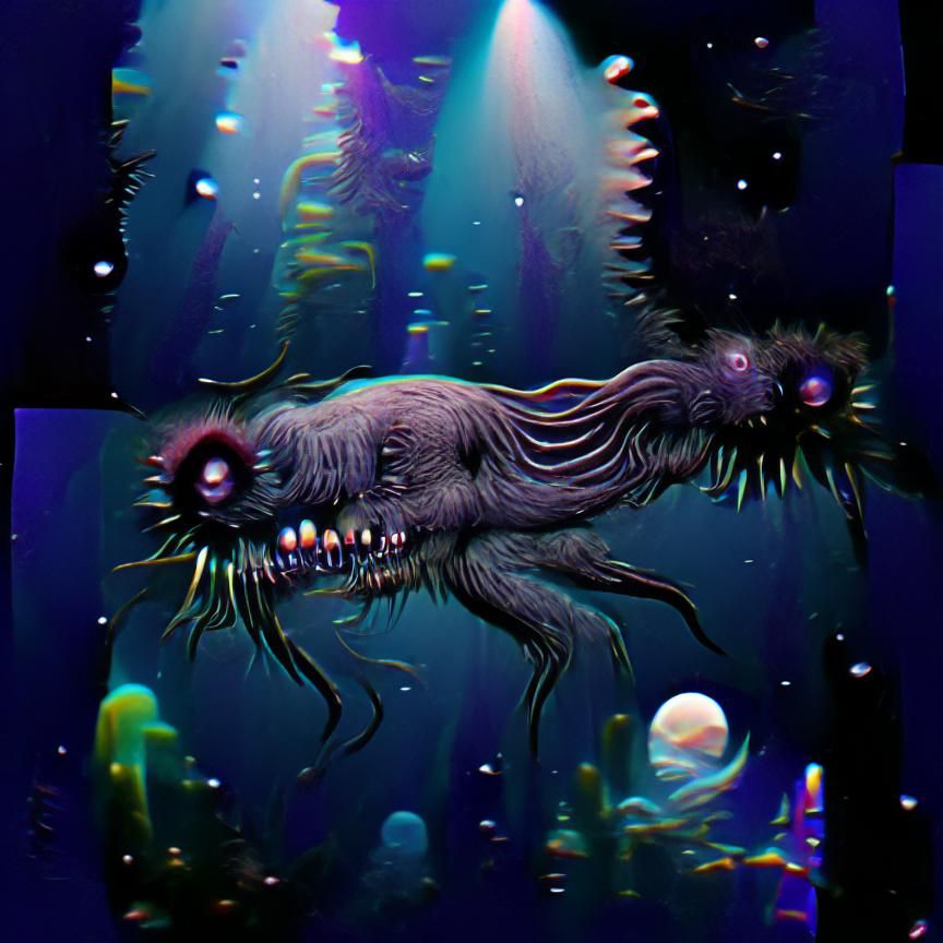 Deep Sea Monster in the Abyss