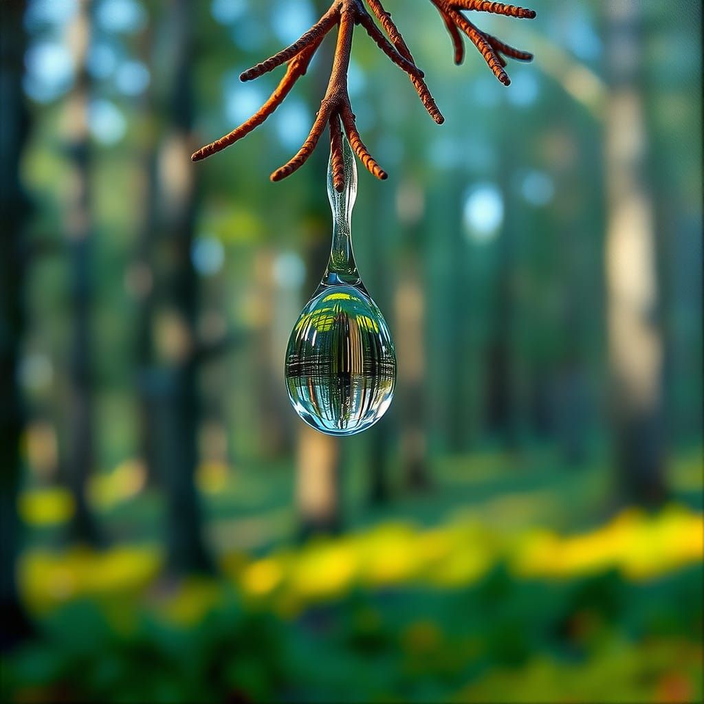 Water Drop in Neo-Expressionist Oil Painting Style