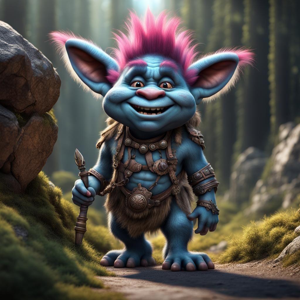 Hyperrealistic Cute Troll Donkey in Detailed Matte Painting