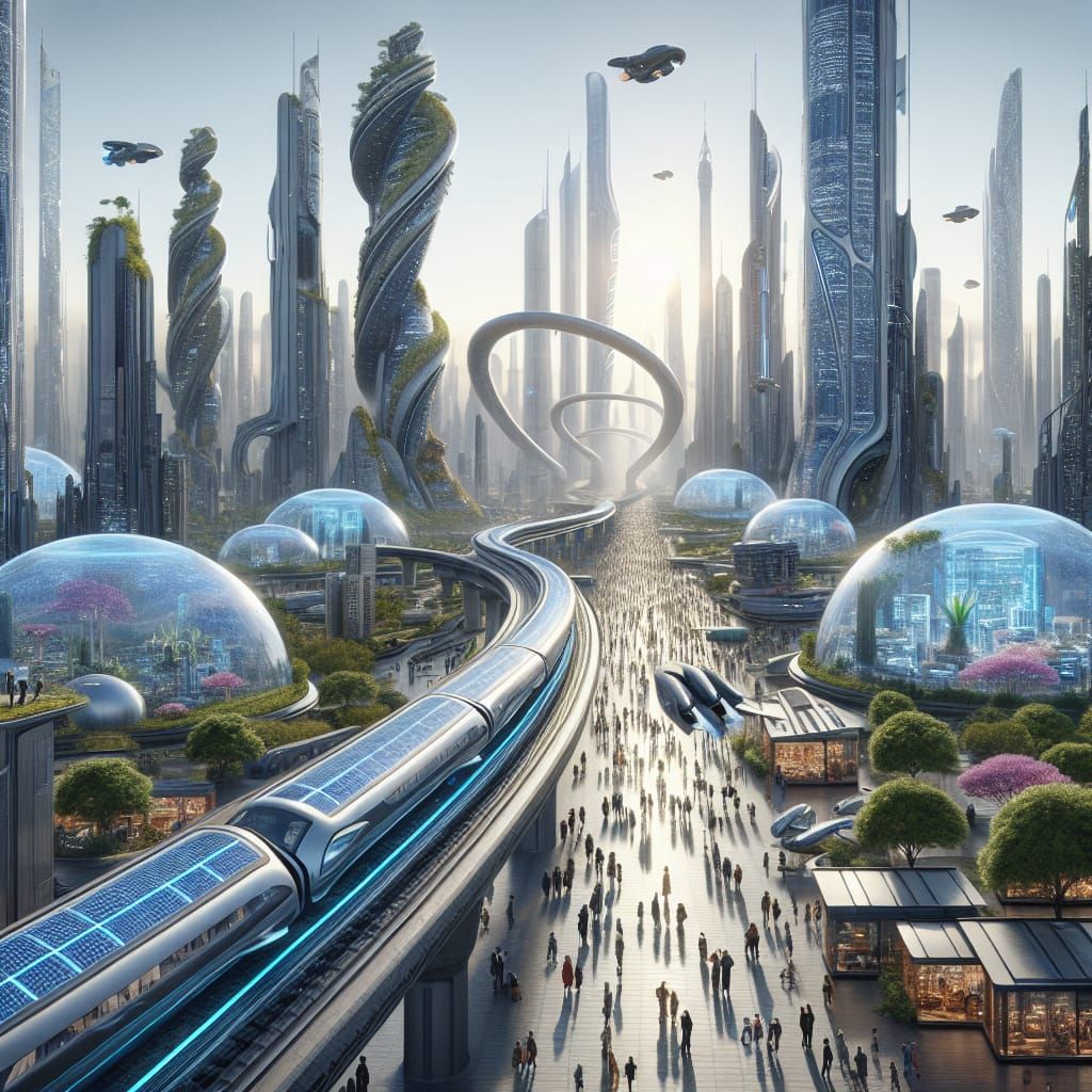 Future Harmony: Balance of Tech and Nature in the Year 3023