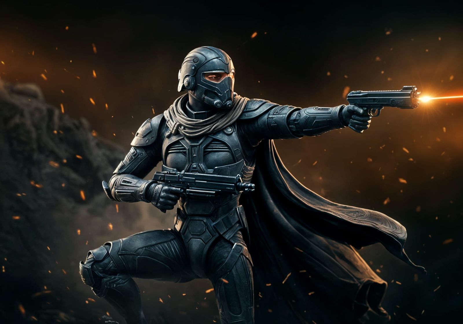 Sardaukar Warrior in Action on Dune Battlefield