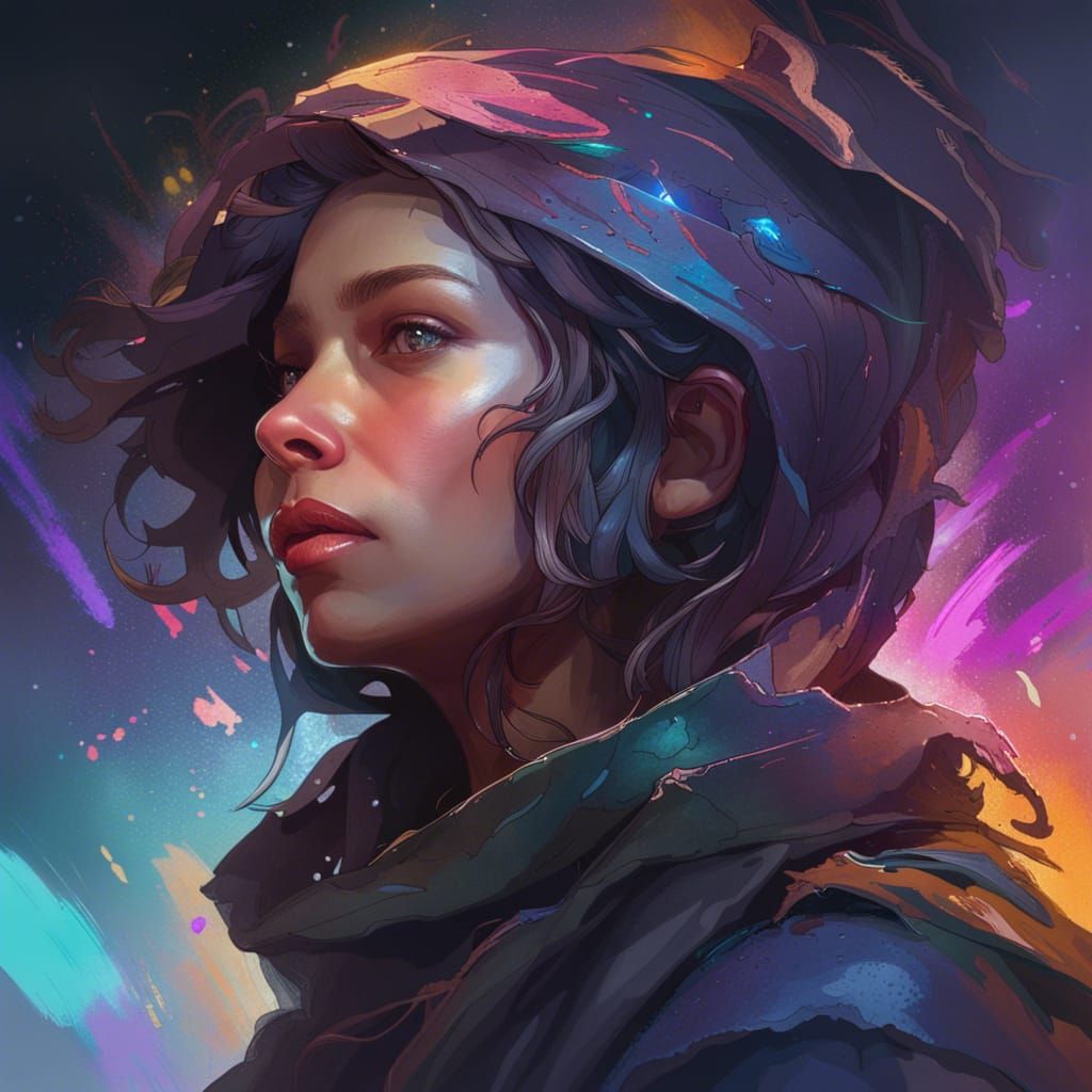 Lost in the Void: Hyperdetailed Portrait in Volumetric Light...