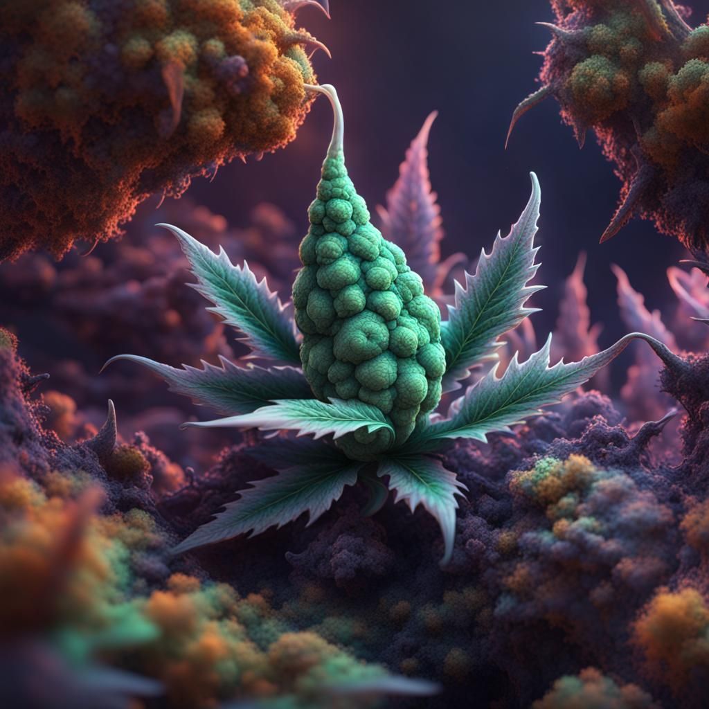 Ghostly Marijuana Nug in Detailed Matte Painting