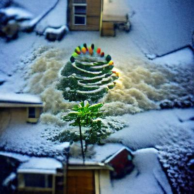Snowy Christmas Morning Tree