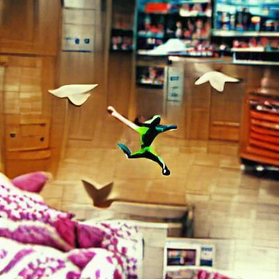 AI Realization of a Flying Away Concept