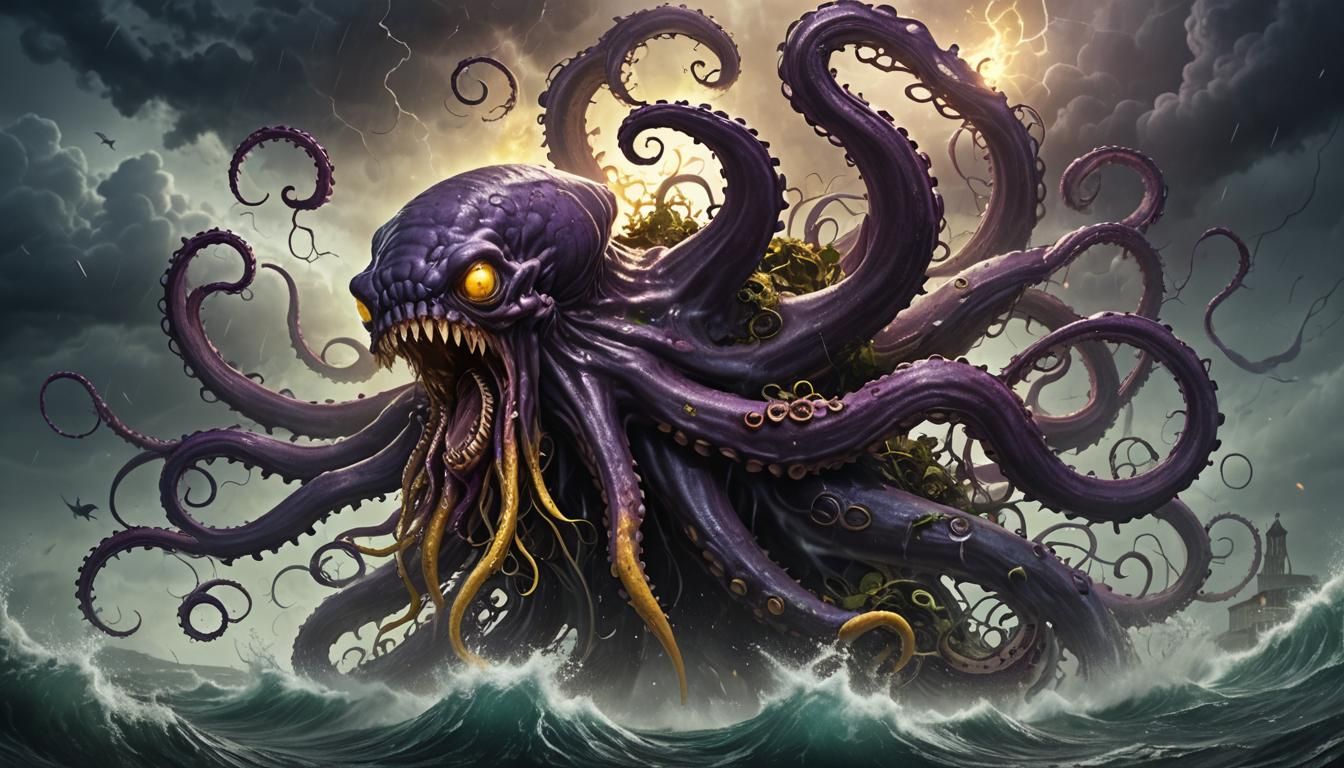 Shark-Headed Octopus Monster Emerges From Tornado