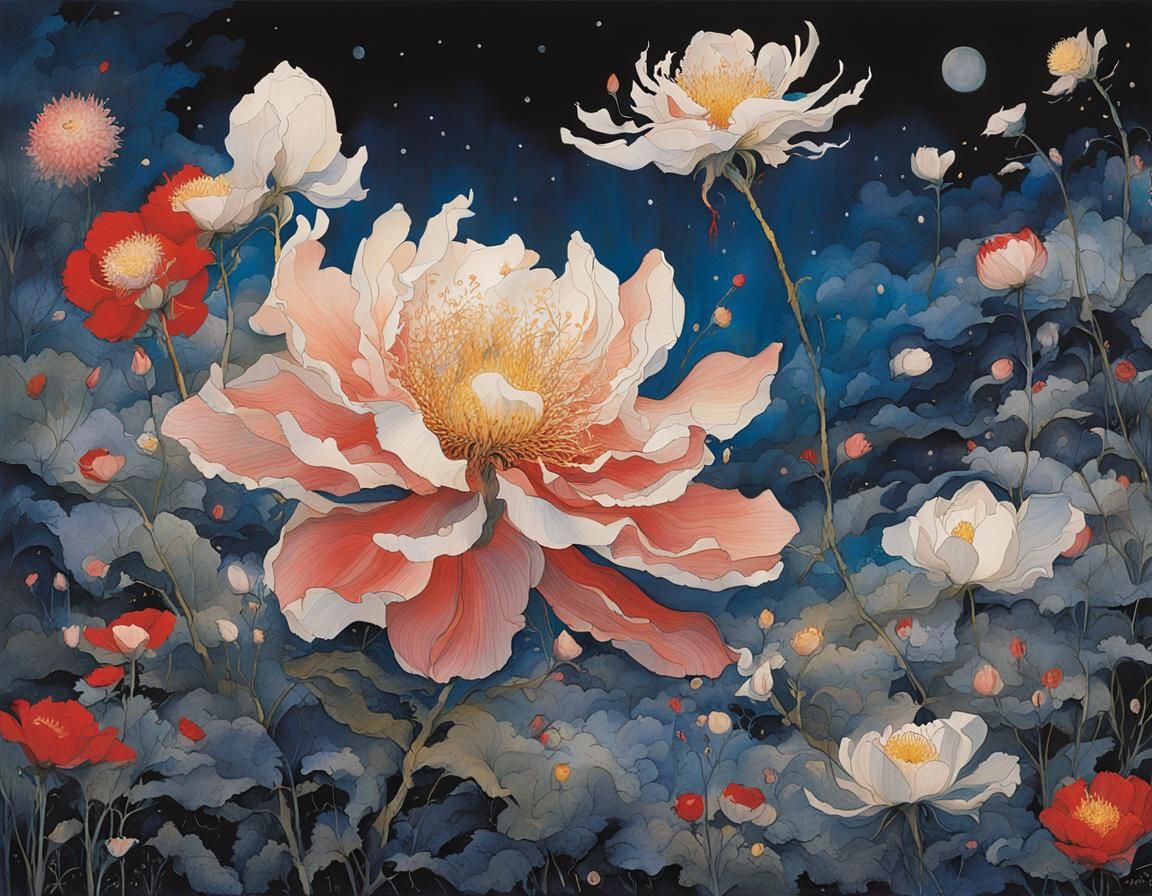 Blooming Midnight Flower Reveals a Hidden Realm